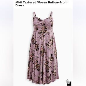 Torrid Floral Purple Patterned midi dress